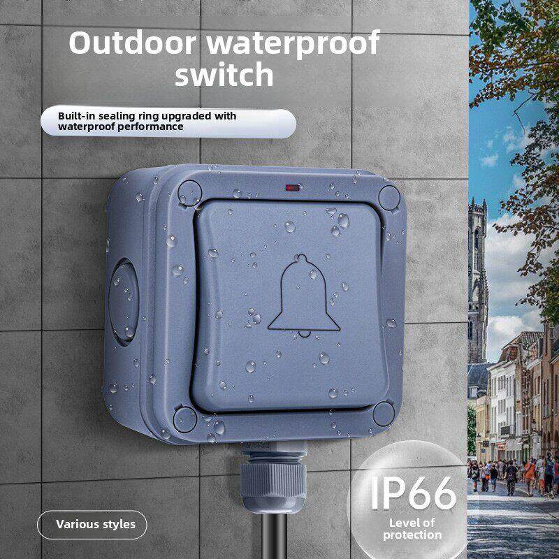 ip66明装户外防水开关盒按钮室内外工业电源防雨单开双控墙壁面板