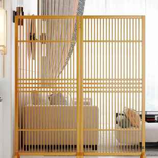 新中式 饰 屏隔断墙座985客厅入户玄关格栅现代简约进卧室遮挡门装