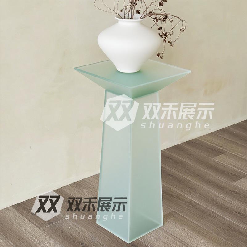 磨砂亚克力花架落地彩色产品展示台高级盆景架多巴胺玄关展示架
