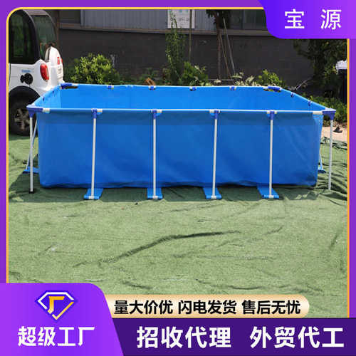 帆布水池PVC折叠移动儿童游泳池 家用庭院支架蓄水池加厚宠物水池