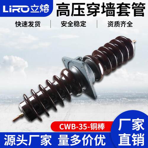 立熔CB-CWB-35-40.5KV/400A630A户外高压圆铜棒穿墙套管M16M18M20