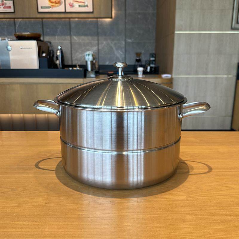 LUCUKU路卡库304不锈钢蒸锅家用加厚多用途大汤锅蒸煮两用锅30cm