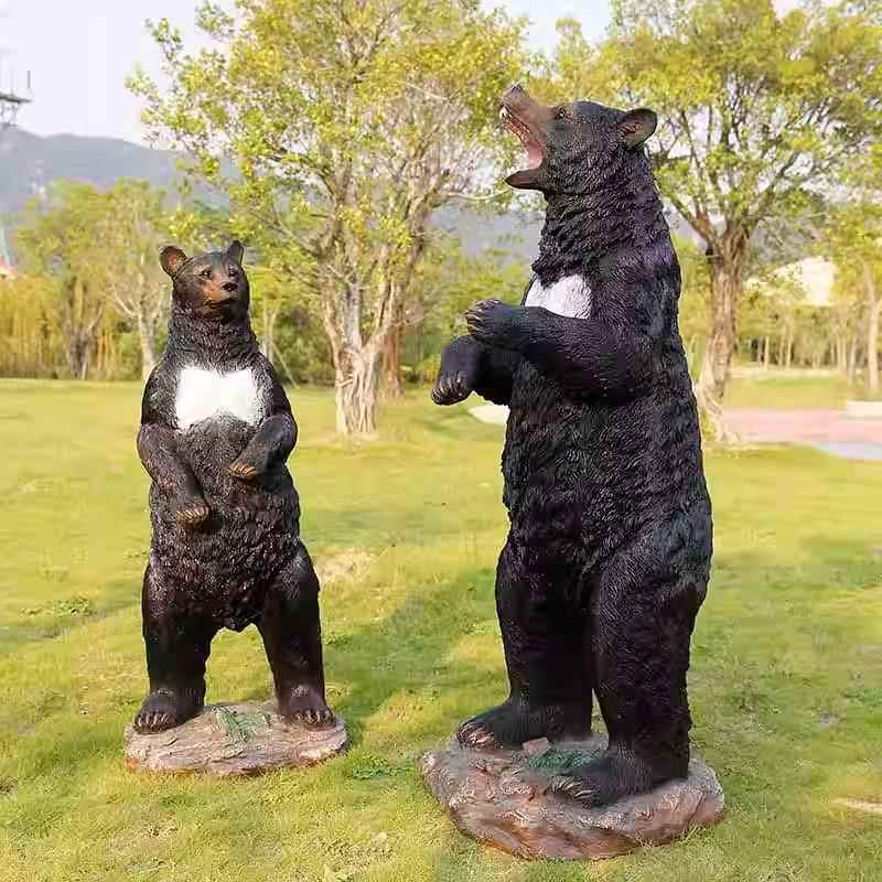 仿型真北极熊棕熊摆件海户外大动物园662洋馆玻璃园钢雕塑花林装