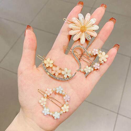 Daisy Rhinestone Hairpin Female Korean Super Fairy Liu Haiha