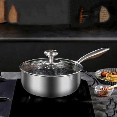 Thickened Milk Pot 316 Stainless Steel Honeycomb Non-stick