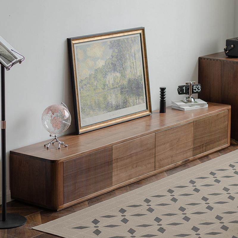 北美黑胡桃木全实木电视柜现代简约北欧小户型客厅电视柜茶几组合