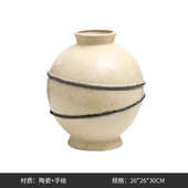 摆件寂样板间现代星体设计师手绘所几何花瓶桌面会器侘风陶瓷干花