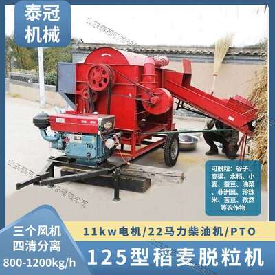 内蒙红豆脱粒机125型苦豆蚕豆大豆打粒机家用高粱水稻非洲冀脱粒