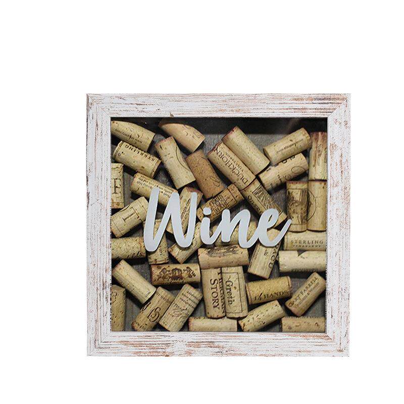 木质8寸立体相框 做旧红酒软木塞画框邮票据啤酒瓶盖收纳展示框架