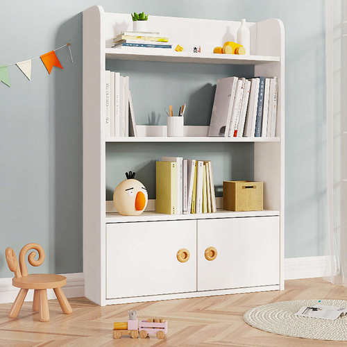 落地书架置物架学生书架大容量儿童书架收纳架一体书架落地实木