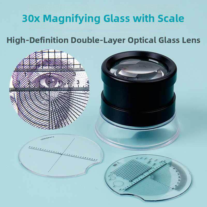 放大镜30倍手持带刻度测量高清圆筒便携式纺织印刷品鉴定钱币邮票