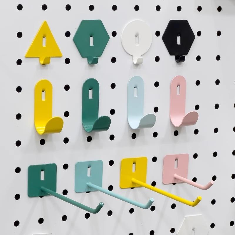 洞洞板挂钩专用配件圆孔通用金属磁吸置物架书桌收纳diy挂钉电竞