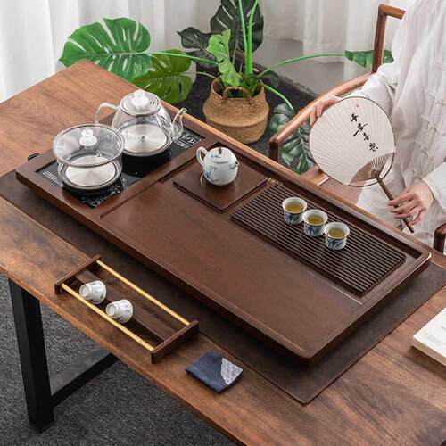 实木茶盘一体式2025新款全自动底部上水壶烧水壶家用泡泡茶炉茶台