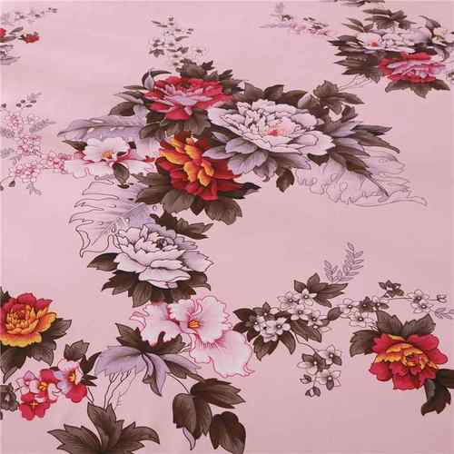 纯棉式国花民秋床单单件冬季全棉边圆角牡丹花双20241016人复古怀