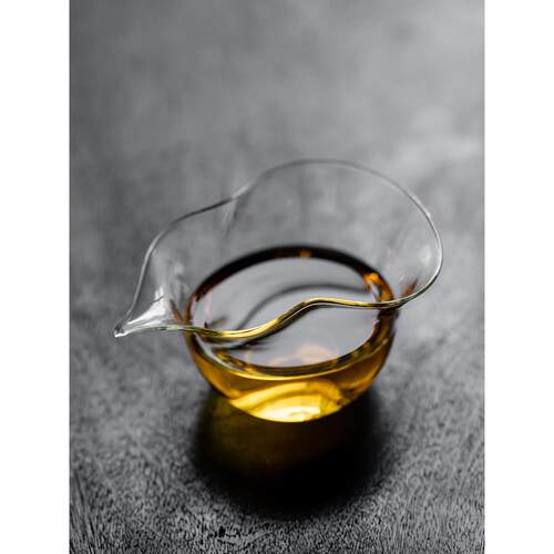 加厚玻璃公道杯，耐高温透明茶隔板，日式非热茶海单功夫茶具杯
