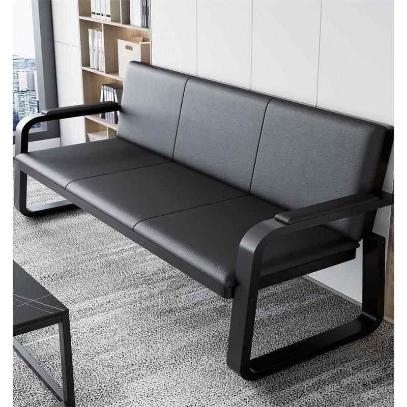 办公沙发茶几组合接待室商务会客长排椅三位办公室铁架三人位沙发