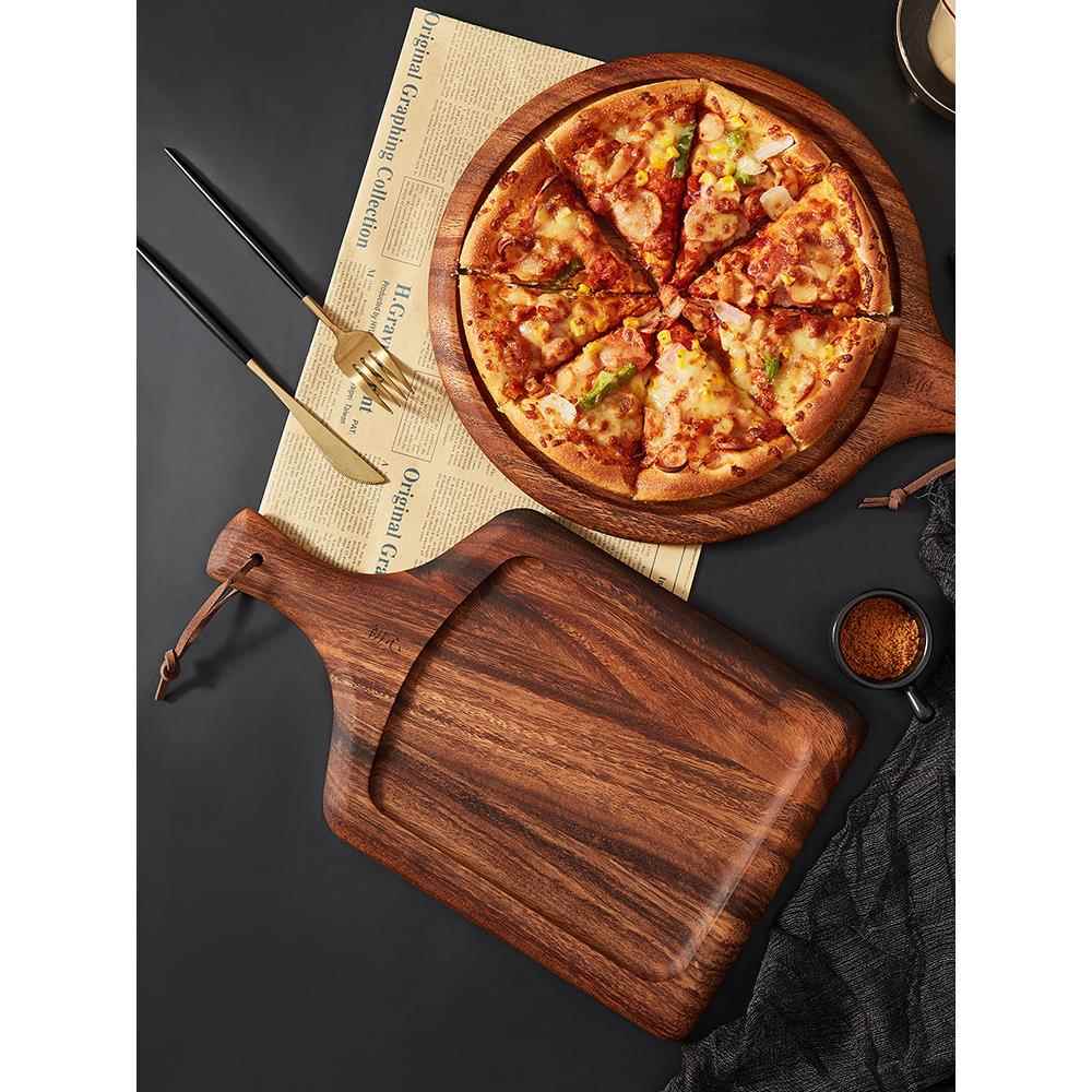 乌檀牛排盘长方餐盘面包托形盘披萨板木木HNU制餐盘牛扒木大气西