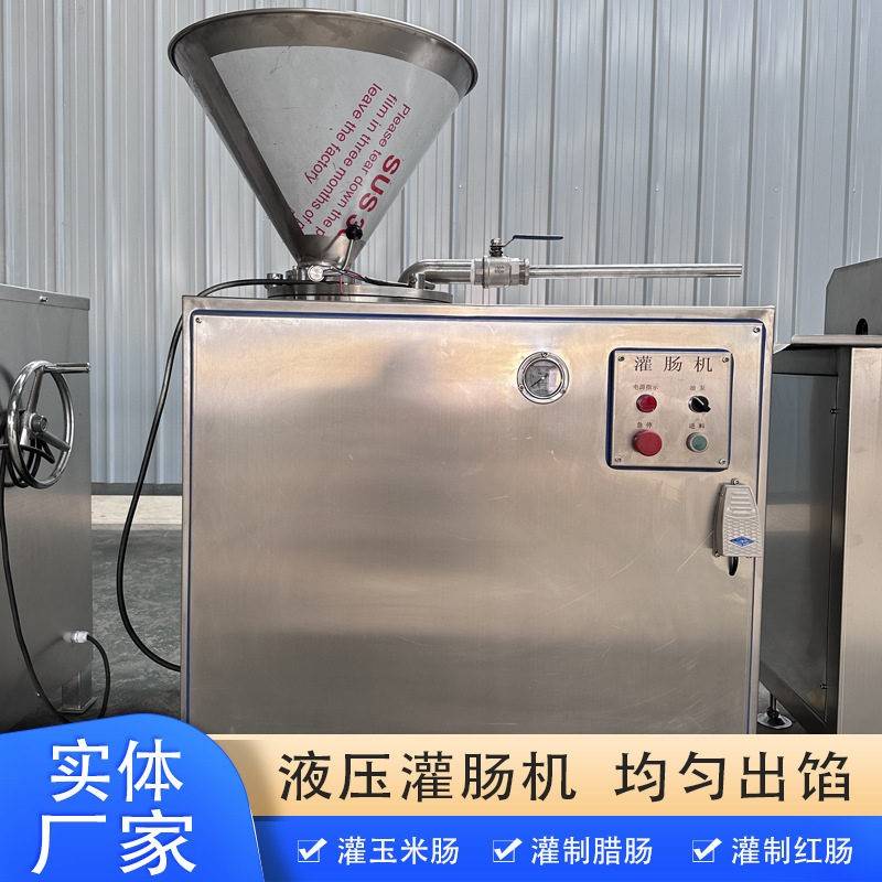 香肠立式液压灌肠机器哈尔滨红肠双管灌馅机风干肉肠灌肠生产设备