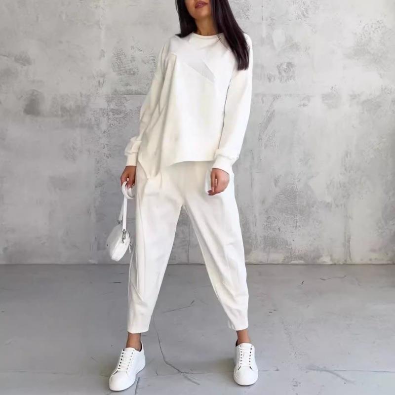 suit pants harem sweatshirt long-sleeved irregular loose