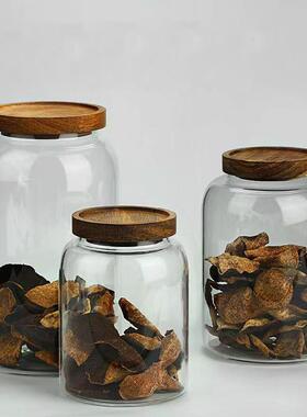 陈皮罐储存罐玻璃果密封罐子子装罐无陈皮的收纳瓶茶叶材干瓶