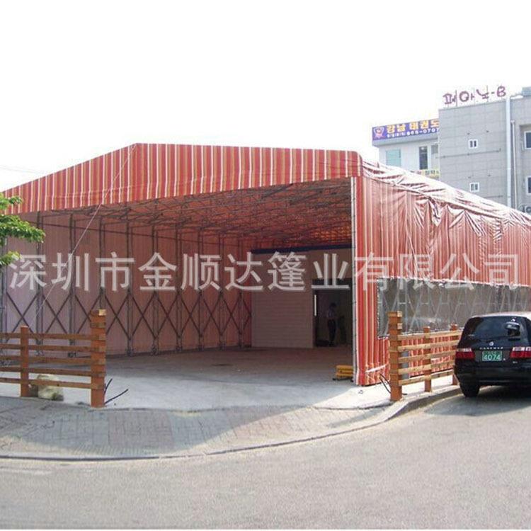 户外休闲多色遮阳篷手动固定篷房 大型大排档推拉遮阳棚定 制