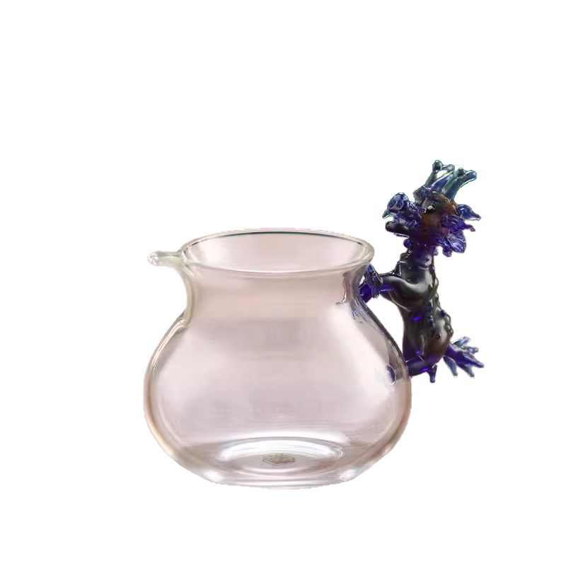 玻璃高档杯瑞兽家手工海茶器公道功夫用茶分把手麒麟茶具高端耐热