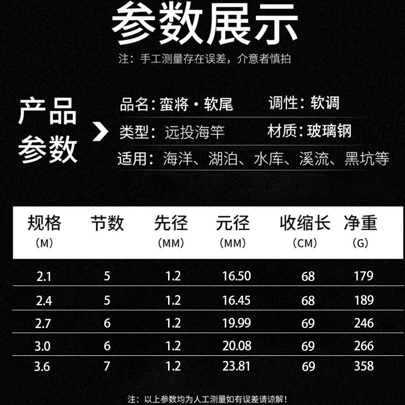 甩套装海钓竿超竿海尾海豹杆软竿抛瑞竿套装竿灵敏远投海