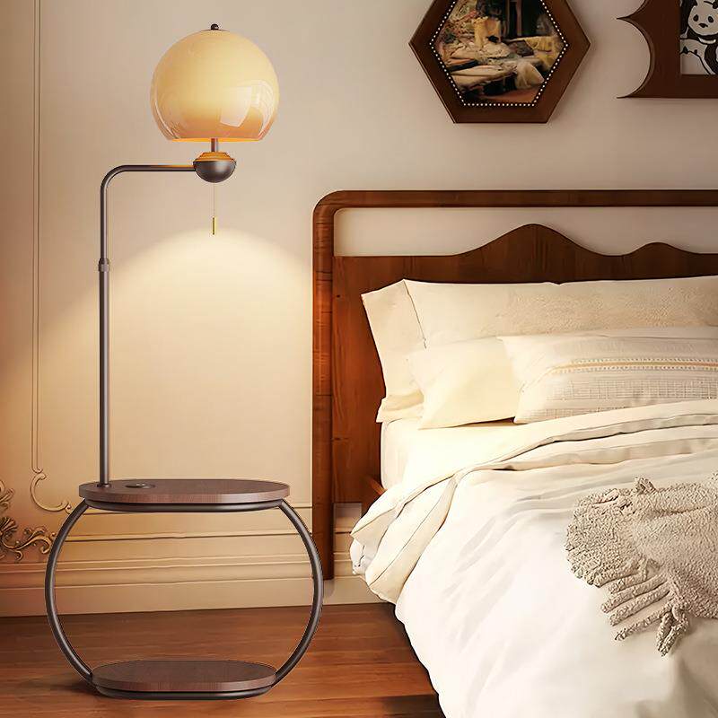 卧室装饰氛围立式台灯茶室复古玻璃灯罩落地灯民宿网红摆件落地灯