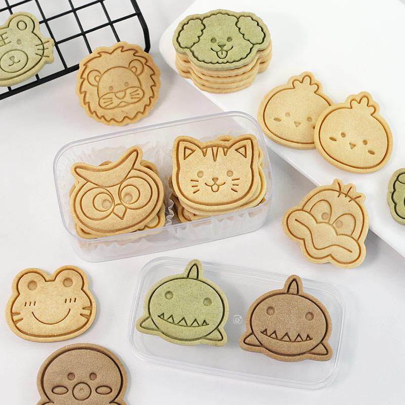 小动物饼干模具卡通动物园狮子老虎3d立体按压式翻糖曲奇烘焙工具