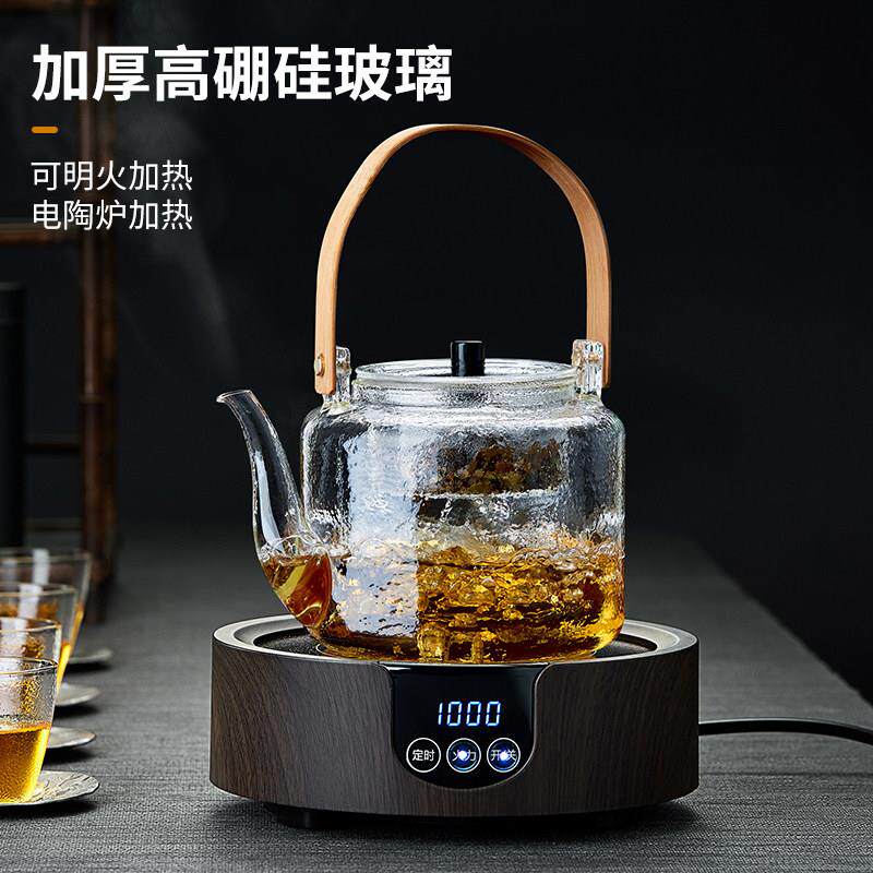 玻蒸煮茶壶加耐高家温电陶厚炉烧水壶用提梁泡茶壶M-4110-12璃026