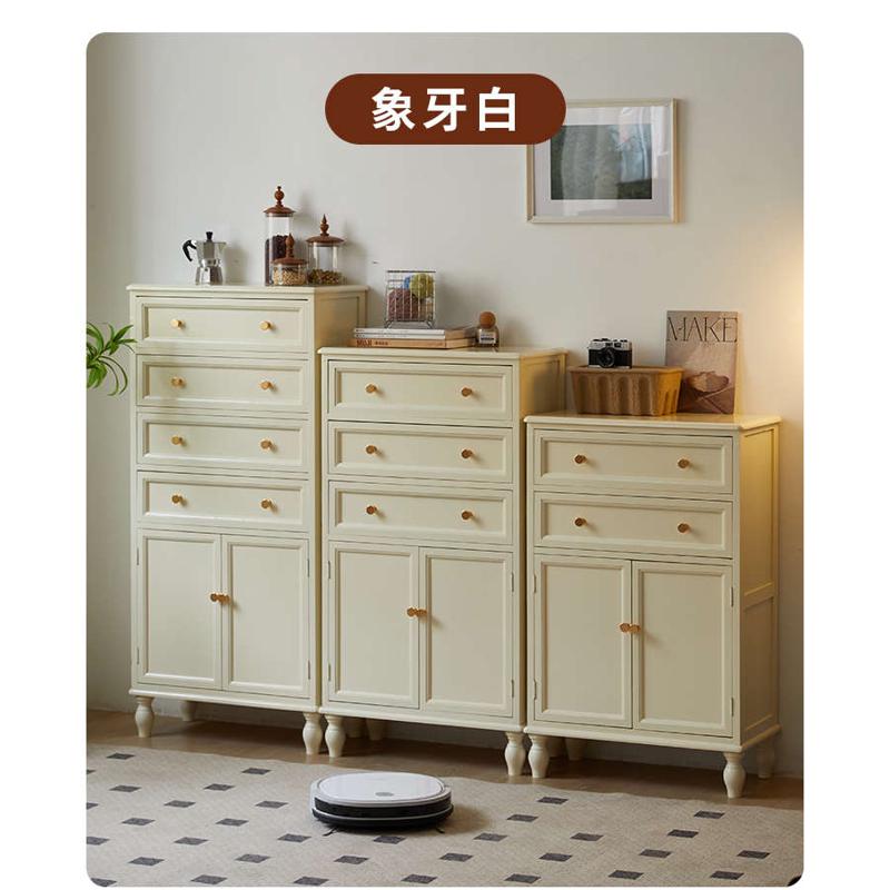 实木收纳柜美式轻奢带门储物柜客厅靠墙边柜抽屉式柜五斗柜60cm