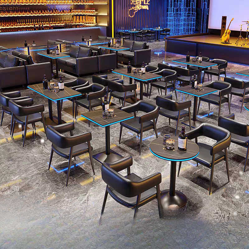 酒吧桌椅组合奶茶店餐厅卡座沙发清吧酒馆音乐吧咖啡厅可发光桌椅