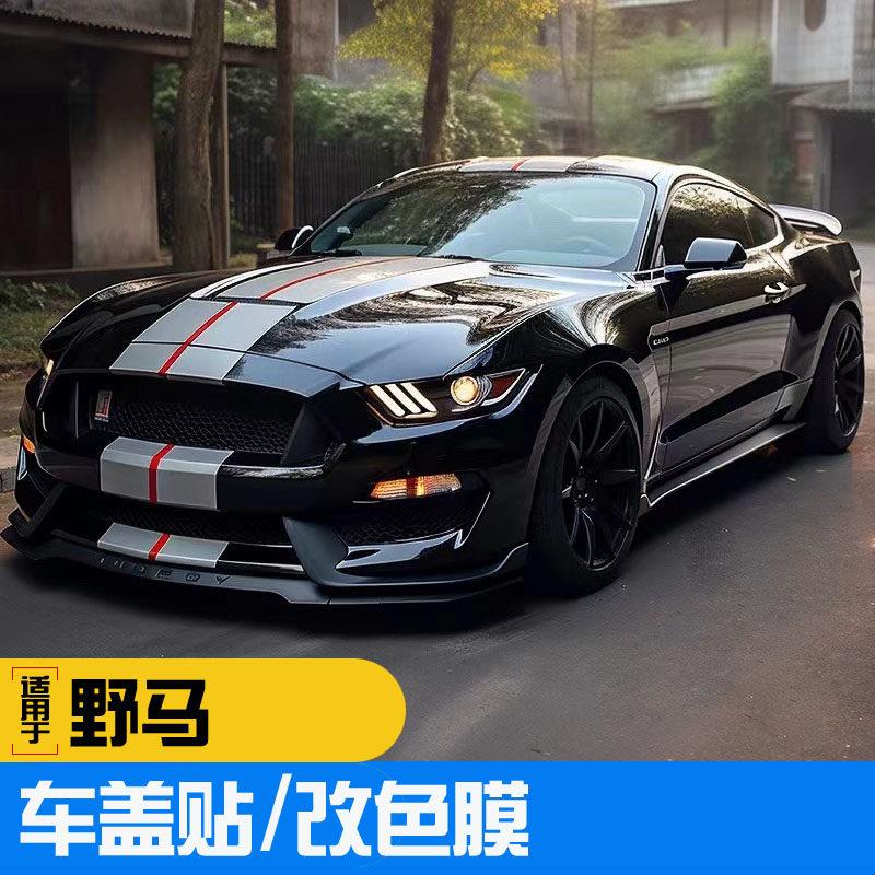 适用于FordGT500引擎机盖平行线车身贴纸车贴拉花侧裙改装贴纸