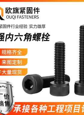 12.9级强度杯头内六角螺丝黑色碳钢圆柱头加长螺栓M2 M3M4M5-M1