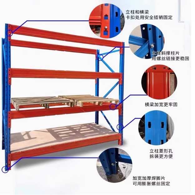 重型货架工厂大型仓库库房高位承重多层横梁加厚模具板材仓储货架