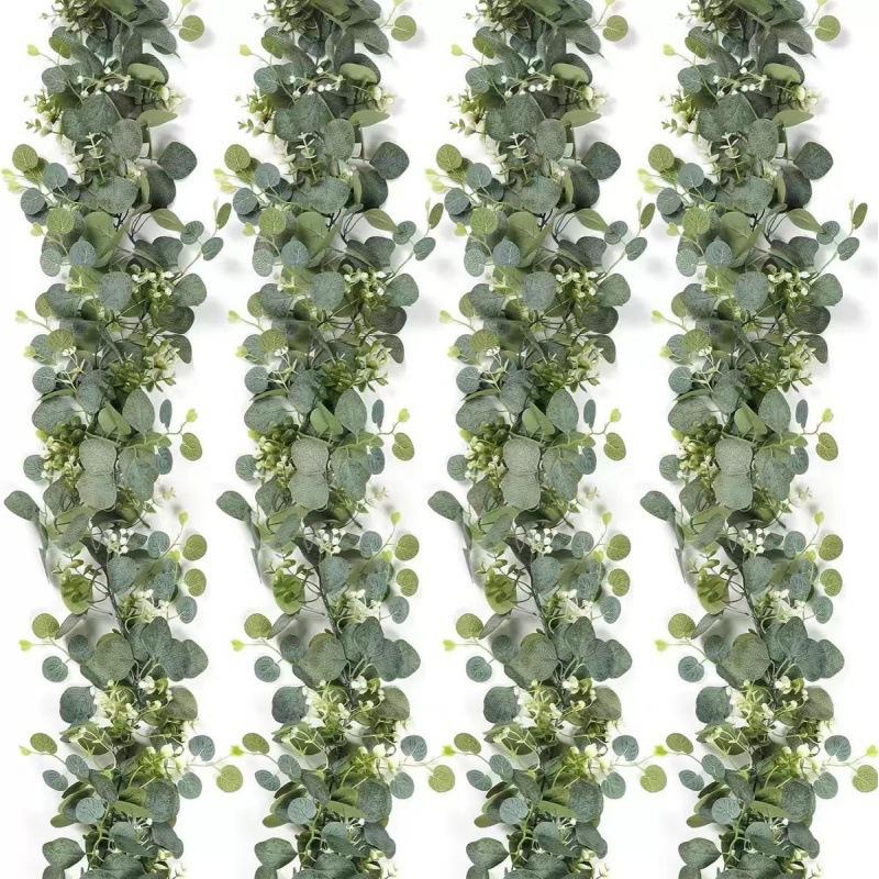 墙面挂饰仿真绿植尤加利藤条家居装饰空调管子遮丑藤蔓绿色植物