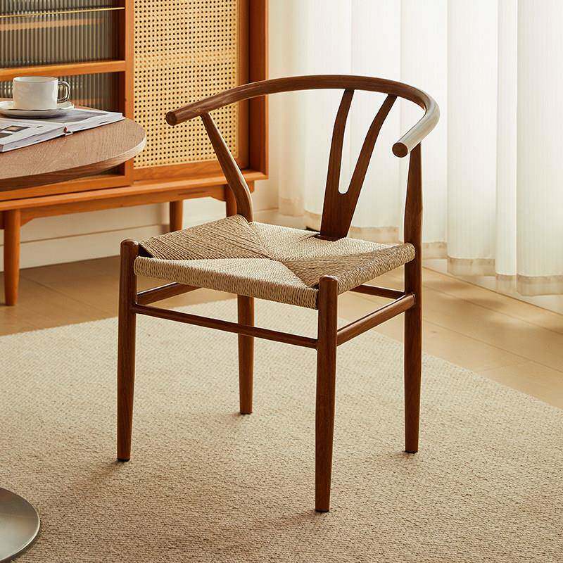 覆古风家用餐桌椅办公室茶椅铁艺加厚靠背椅绳编椅高级扶手太师椅