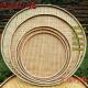 竹筛子竹编织品竹簸箕圆簸箕茶叶晾晒画画竹匾竹盘子有孔竹编盘子