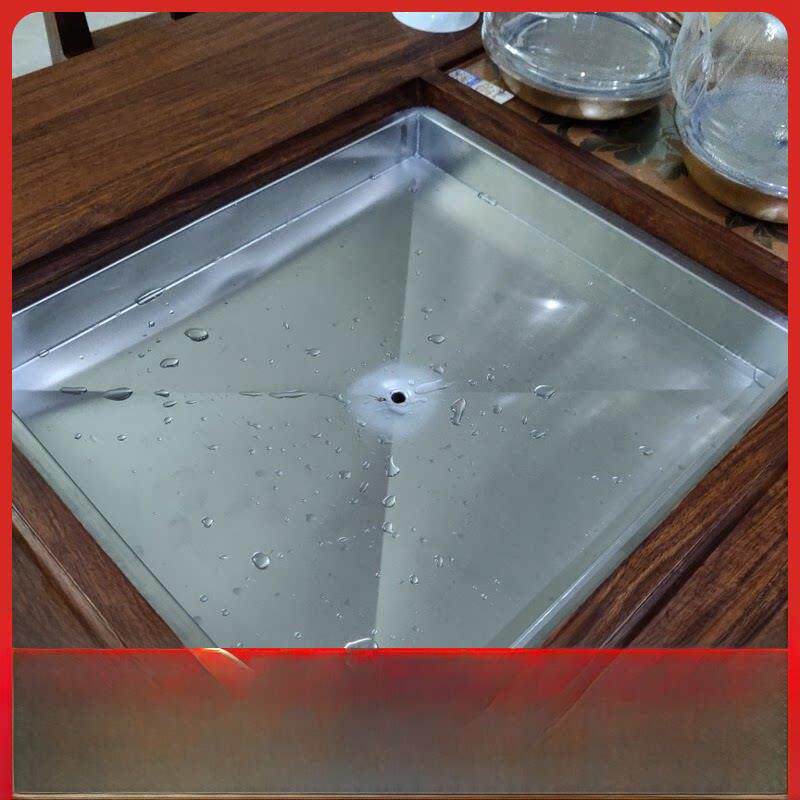 定制茶桌不锈钢茶盘接水盘茶台排水盘茶几配件订做托接水盘带排水