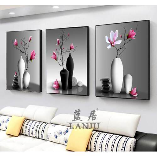 沙发背景墙画客厅装饰画壁画挂画北欧风格画新中式三联画简约现代