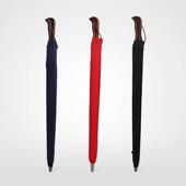 复古实木手柄素色长柄伞商务伞晴雨伞防风伞广告伞24骨雨伞