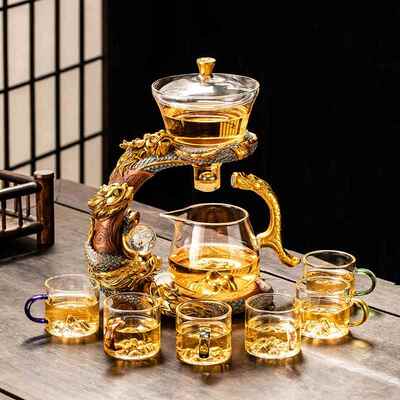 2025龙年新款耐玻璃懒半自动茶具NT-223透套热装家用轻奢高档人茶