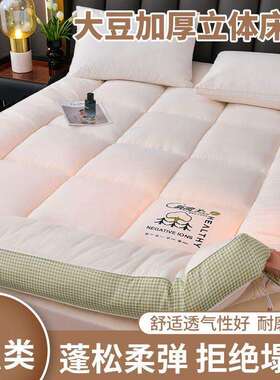 绣花夫A类豆纤维厚立体床垫软垫家大用al745学生宿舍加单人通人用