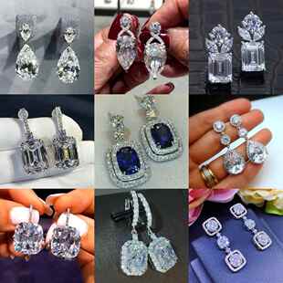 52 Styles Lab Moissanite Dangle Earring 925 sterling silver