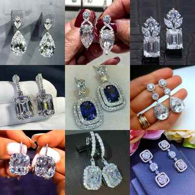 52 Styles Lab Moissanite Dangle Earring 925 sterling silver