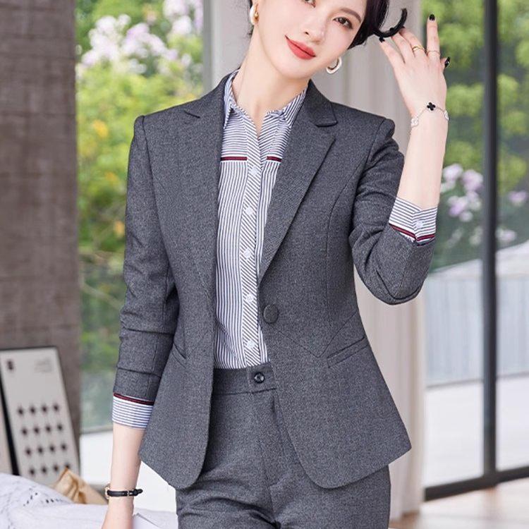 高端灰色西装套装女新款职业装气质酒店经理工作服珠宝店销售正装