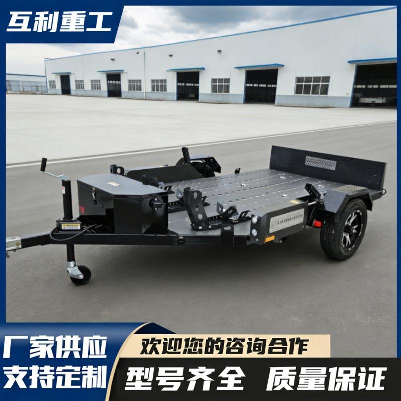 底盘液压升降带绞盘平板拖车 遥控器控制摩托拖车 汽车拖板
