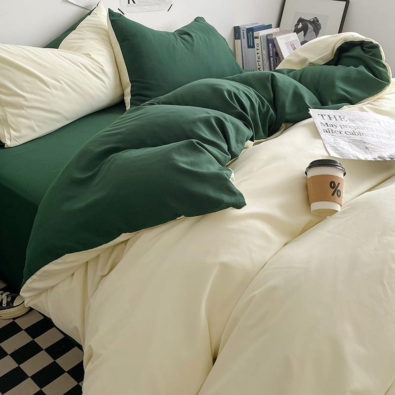 床上用品四件套亲肤FNI单棉床被罩宿被套笠学生床舍单人床单三件