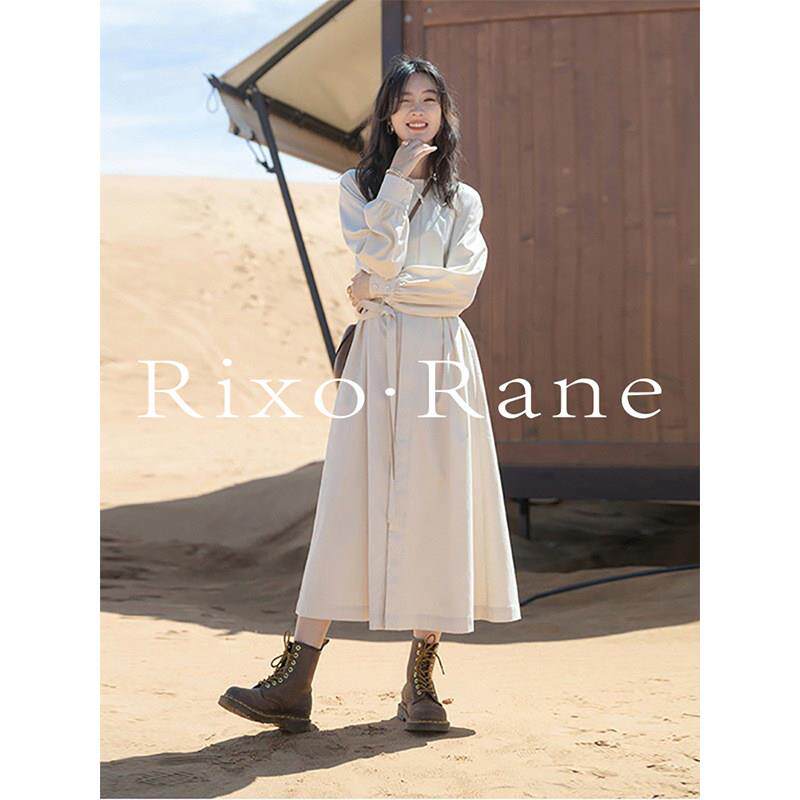 法国Rixo Rane舒适仙女风法式白色绝美气质显瘦长袖衬衫连衣裙