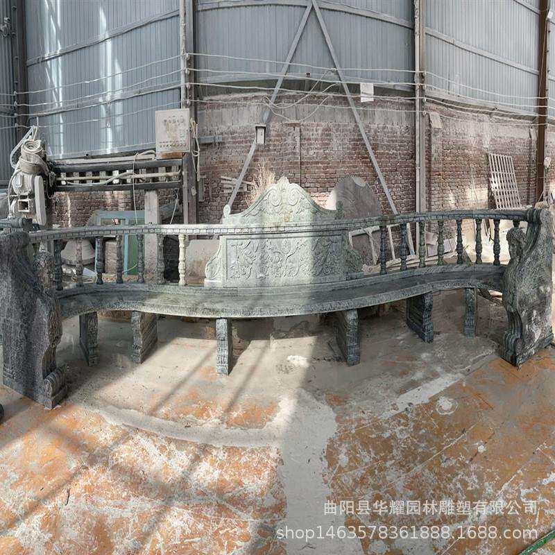 石雕汉白玉欧式石凳石椅石头长椅子花岗岩靠椅青石石凳装饰品雕塑